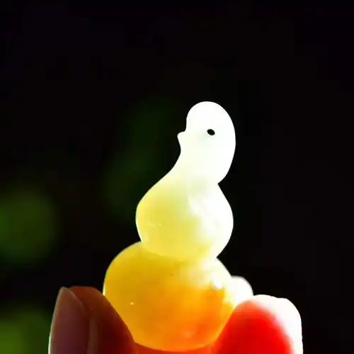 天然和田且末白色葫芦吊坠福禄双全经典男女女款颈饰