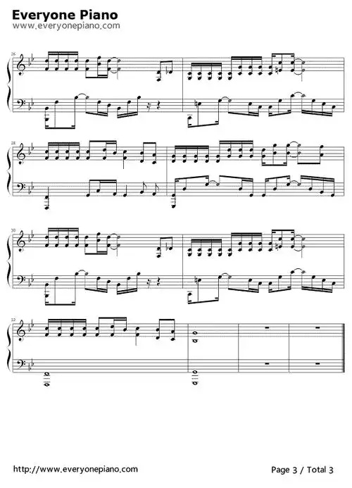 天下有情人钢琴谱-周华健/齐豫3