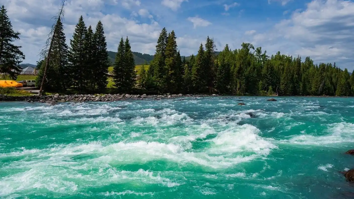 新疆喀纳斯河谷被誉为"神的后花园",这里松林耸峙,雪峰披墨林,湖光山