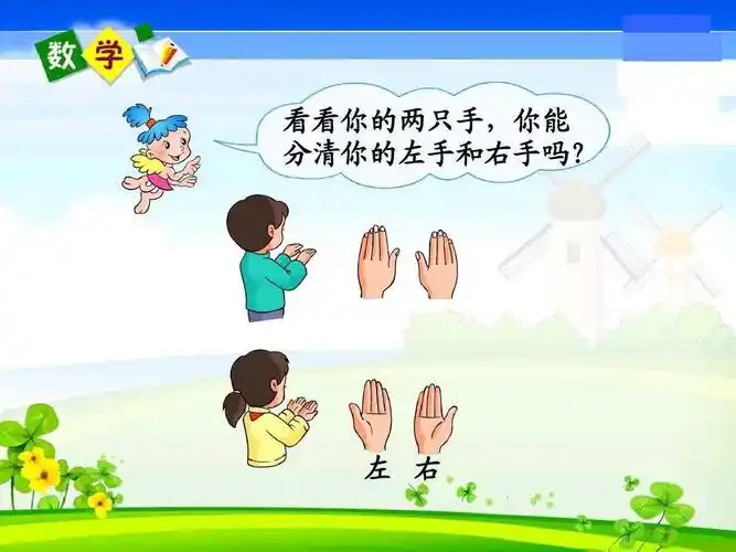 哪边是左手,哪边是右手呢?让我们来认识一下左右吧!