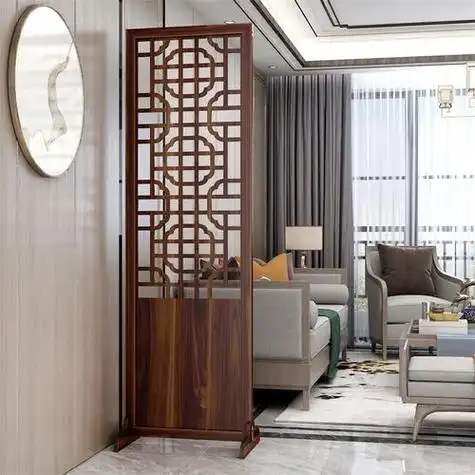 房屋客厅屏风效果图(客厅屏风设计图)