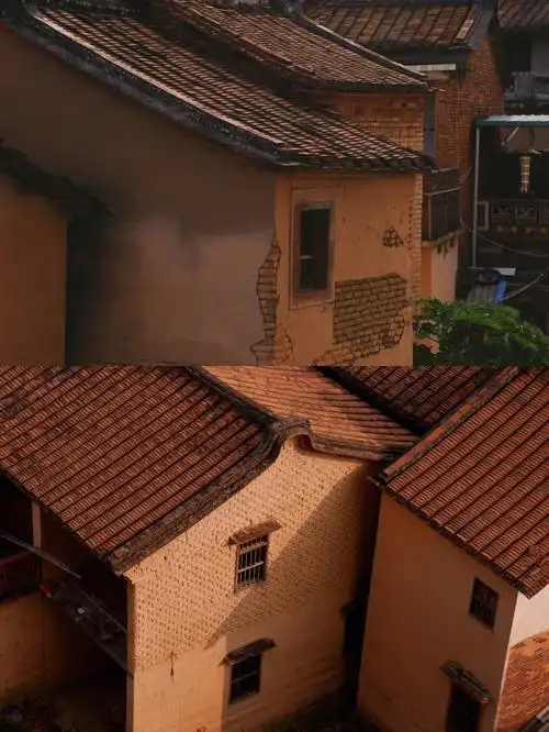 漳州闽南红砖古厝建筑浦南双溪村