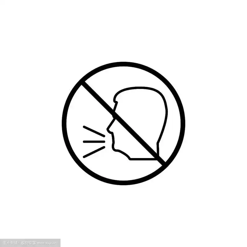 保持安静,线图标,不说话,禁止标志