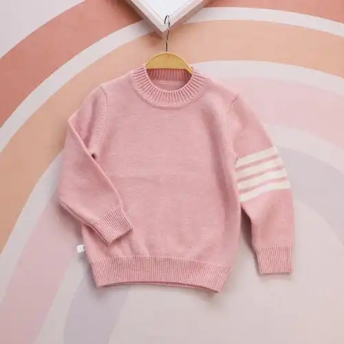 毛衣洪叶云台儿童羊绒山羊绒男女女童宝宝圆领针织衫毛衣