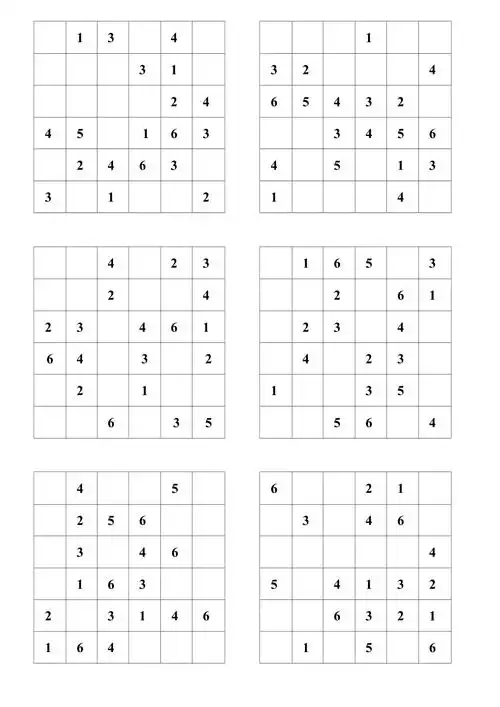 六宫格数独100题