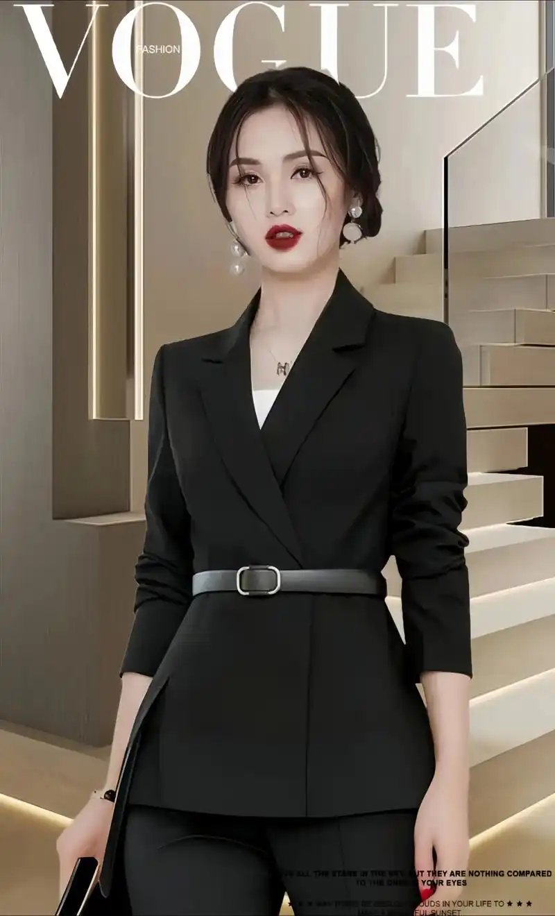 这款黑色西装套装,绝对是职场精英的必 - 抖音
