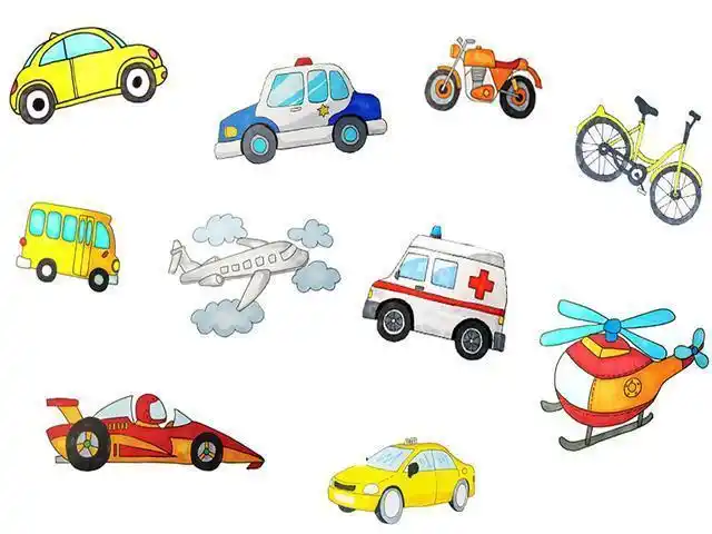 大海里的轮船-儿童水彩画作品欣赏   小朋友们各种卡通交通工具简笔画