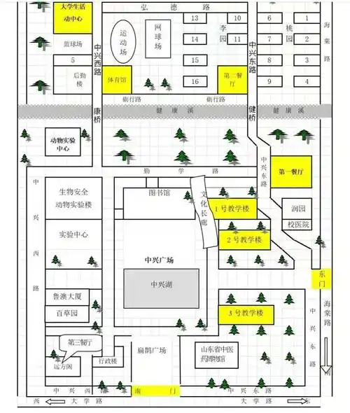 山东中医药大学长清校区交通示意图1