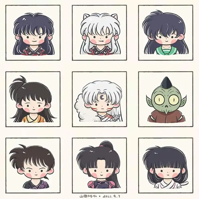 【犬夜叉|q版小头像|第一弹】第一弹的人物: 犬夜叉,戈薇,玲,杀生丸