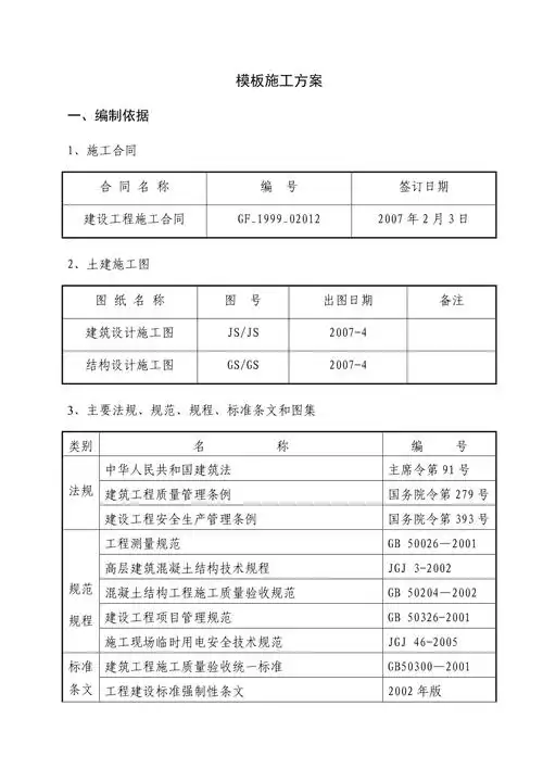 模板施工方案30