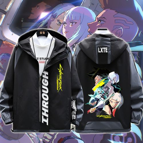 赛博朋克2077边缘行者露西二次元男女同款连帽夹克外套春秋衣服jw