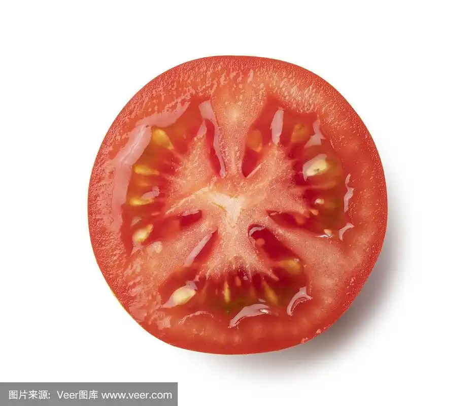 西红柿,横截面,白色背景,白色,有机食品