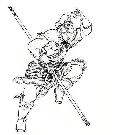 孙悟空的简单画法图片