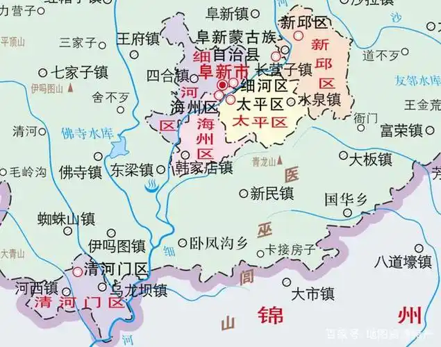 阜新市核心区域地图
