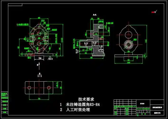 1齿轮油泵泵体零件图pdf
