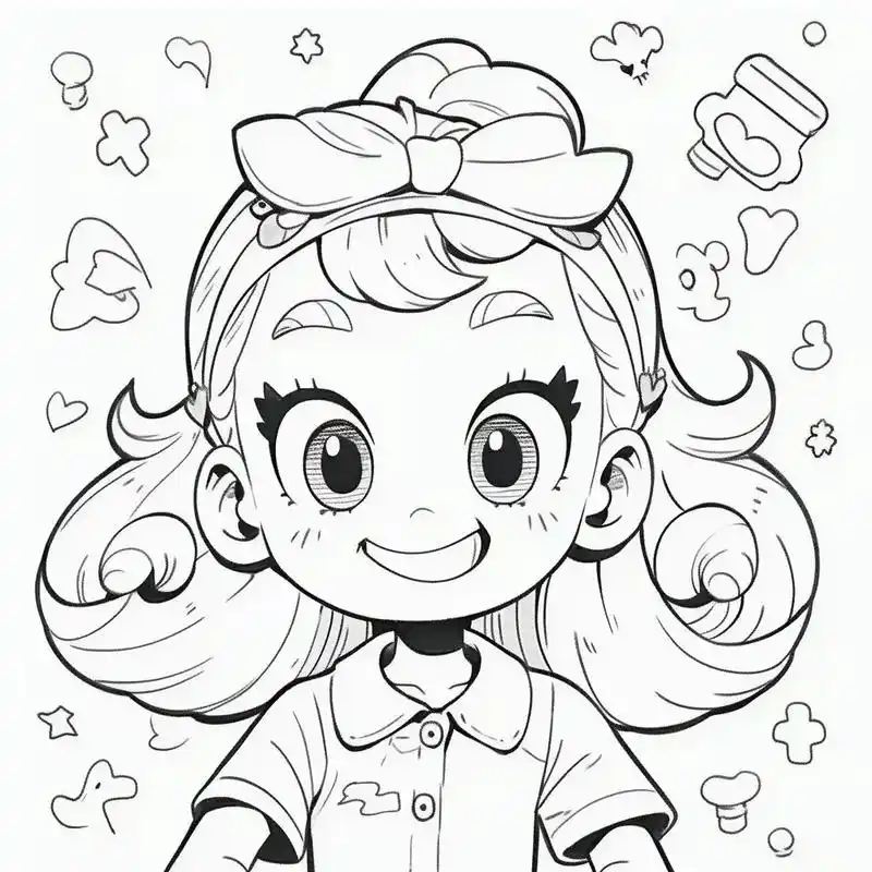 【儿童涂色画】小女孩,填色画,可打印.简笔填色线稿,有可爱的 - 抖音