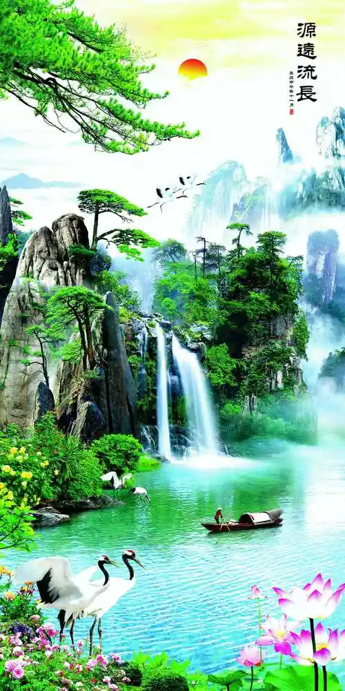 0091_风水画_风俗风水山水画第01辑-源远流长富禄寿_3780x7559px_tif