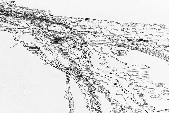 雪地上画的大地景观