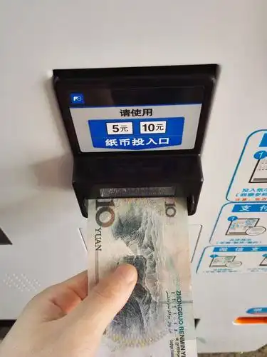 硬币投钱入口,然后投入相应的金额现金(纸币要整理平整,以便于纸币器