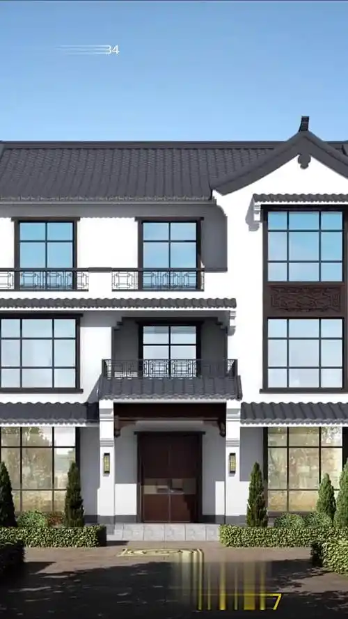 农村三间三层徽派住宅设计图,喜欢中式徽派建筑的收藏徽派建筑 徽派