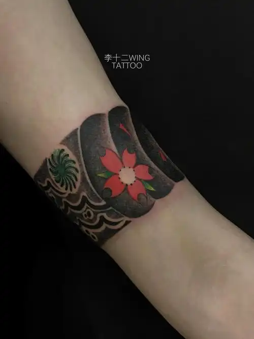 传统臂环_纹身图案手稿图片_李十二wing的纹身作品集