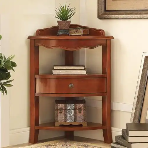 美式小角柜迷你实木墙角柜欧式三角柜卧室转角柜客厅沙发边角柜