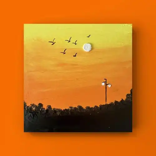 油画棒落日余晖附教程