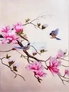 丝晴画艺 苏绣diy手工刺绣材料包初自学入门玉兰花鸟图案基础套件