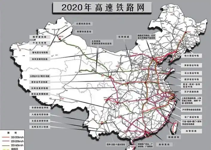 中国高速铁路网(预计至2020年)