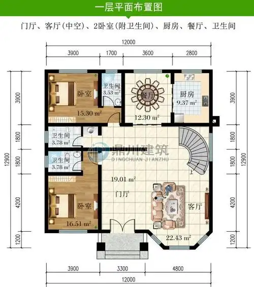6套开间12米的别墅户型,适合大部分宅基地,外观布局同样重要