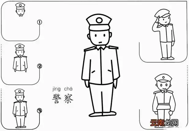 少儿/幼儿警察简笔画图片大全 , 警察叔叔简笔画 , 简笔画交通警察