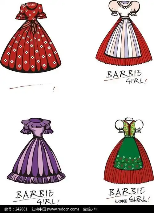 矢量芭比娃娃的衣服