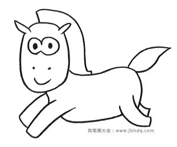 小白马简笔画只要头部