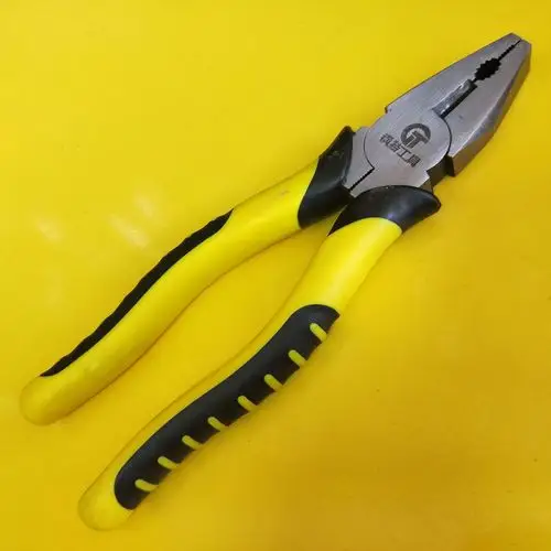 批发钢特牌8寸双色柄钢丝钳蓝黄柄钢丝钳老虎钳子手动省力钢丝钳