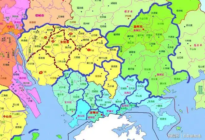 深圳都市圈的大局来看,东莞,惠州虽同为临深城市,但从与深圳的交界线
