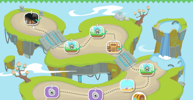 要想拿到宝藏,就要加油闯关哦!