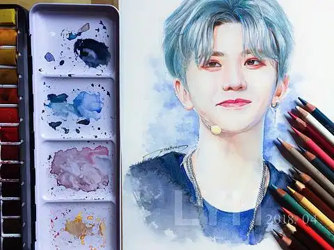 彩铅手绘-蔡徐坤