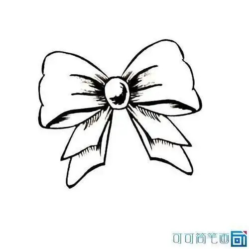漂亮的蝴蝶结简笔画图片简单易画的装饰品蝴蝶结的简单画法大全儿童