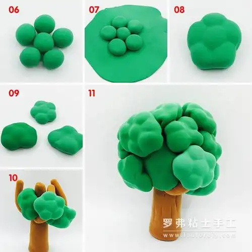 超轻粘土漂亮大树制作教程图解