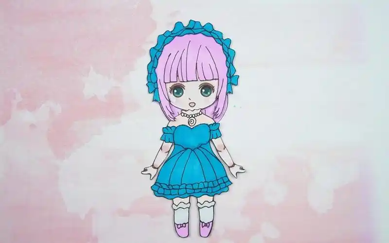 梦境少女创意手工,纸娃娃卡通女孩carlota