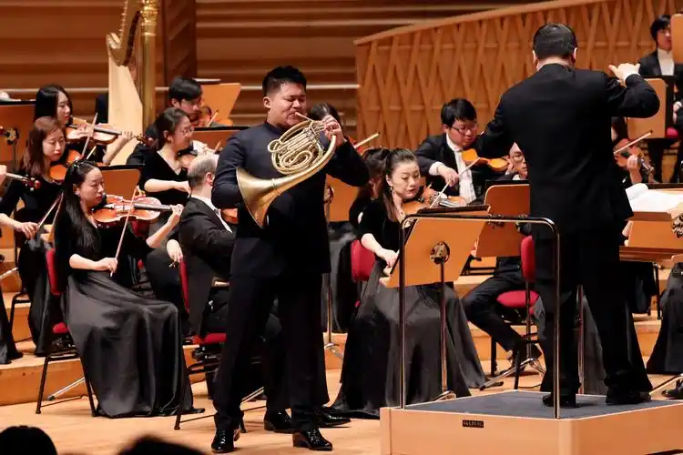 乐团里有很多大胖子圆号,坐着吹重心比较稳.