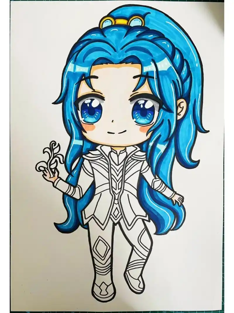 马克笔手绘动漫 动漫人物唐三小舞斗罗大陆,史莱克七怪,昊天锤,蓝银