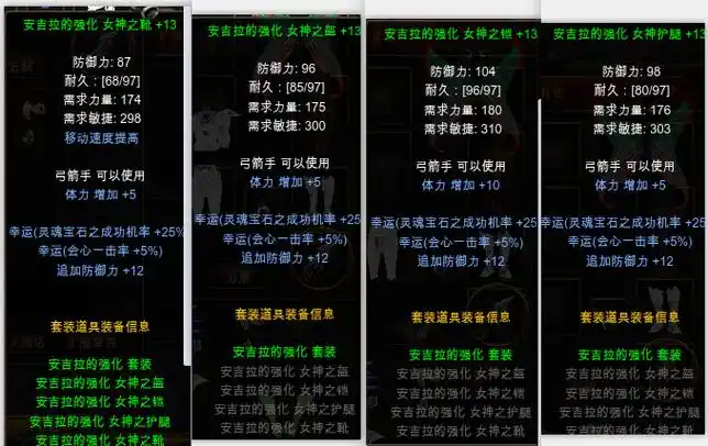 奇迹强化套和血套的防御差距