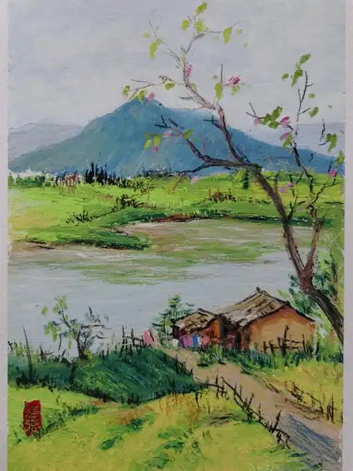 重彩油画棒风景