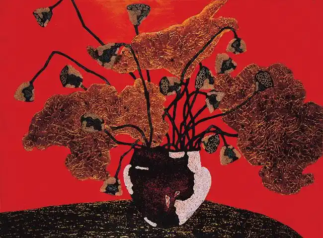 漆画汤志义莲蓬系列