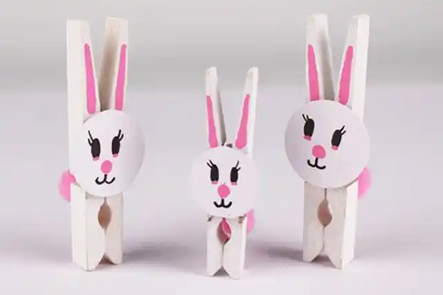 幼儿园木夹子手工制作小动物:兔子(步骤图解)