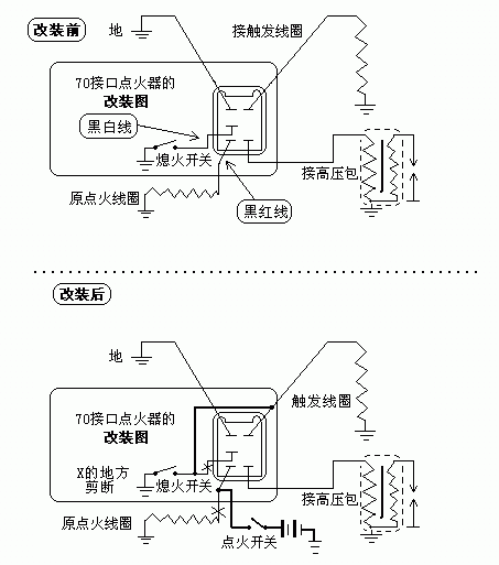 摩托车交流点火怎么改直流点火?