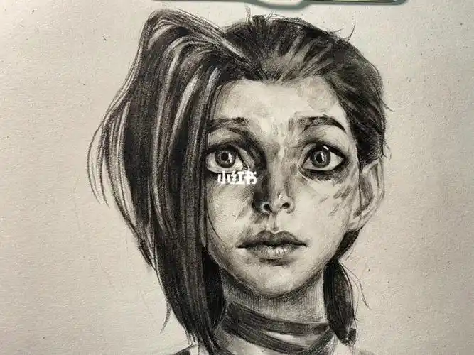 懂行的可以提建议)#美术生  #素描  #金克丝  #英雄联盟  #素描头像