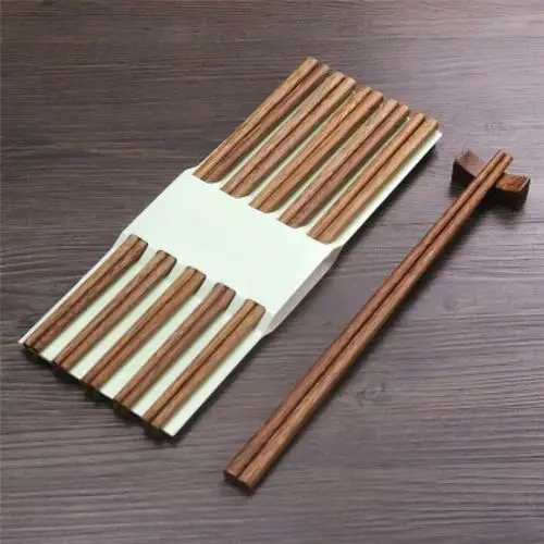 鸡翅木筷子家用实木红木木质防滑防霉高档高级家庭装刻字无漆无蜡