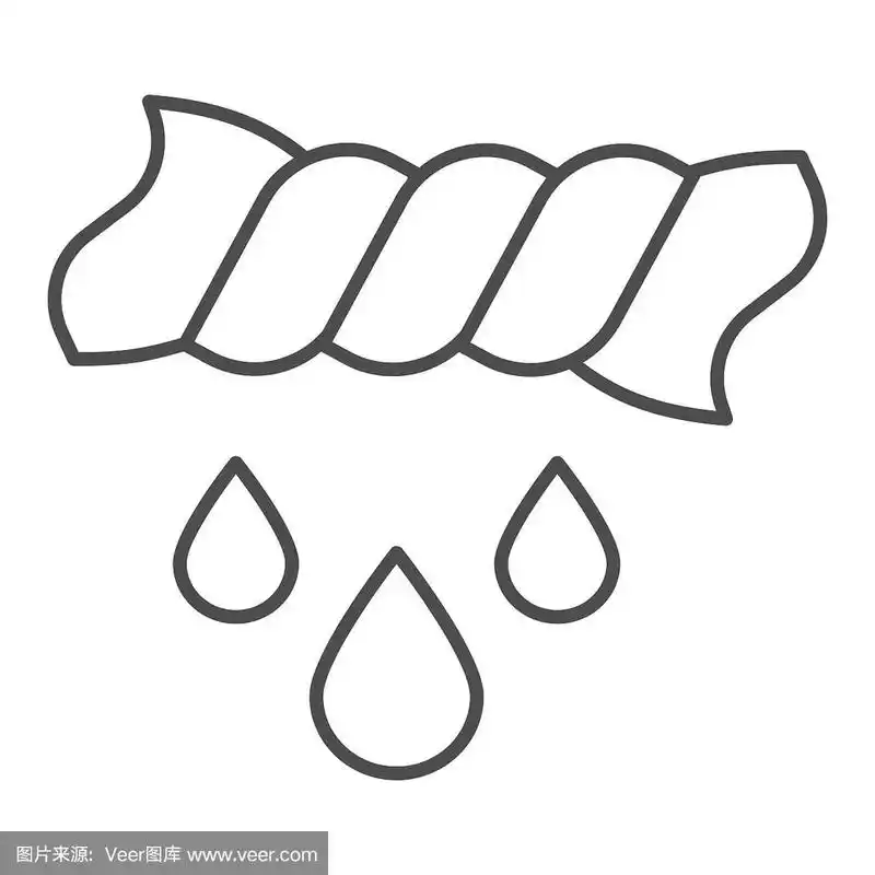 细的,白色,轮廓,水滴,矢量